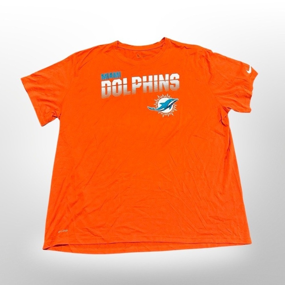 Miami Dolphins Nike Dri-FIT NFL Football T-Shirt Mens 3XL Orange Team Apparel